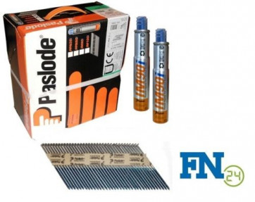 Paslode Impulse Packs 2500 Streifennägel 3,1 x 90 mm, blank (gerillt) + 2 x Gas