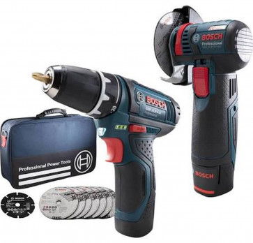 Bosch Akku-Set 10,8 Volt mit GWS 10,8-76 und GSR 10,8-2 Li