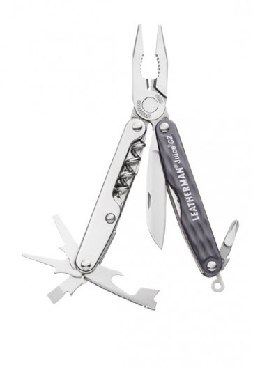 Leatherman Multitool Juice C2 granite gray Edelstahlkorpus, 12 Tools, 66 mm Klinge