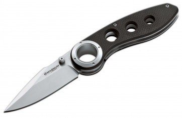 Magnum Messer Ring-O schwarz 440A-Klinge 7,8 cm, Linerlock, G10-Griff,
