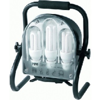 Profil Energiesparlampe 60 Watt mit 2 Steckdosen, IP 44,