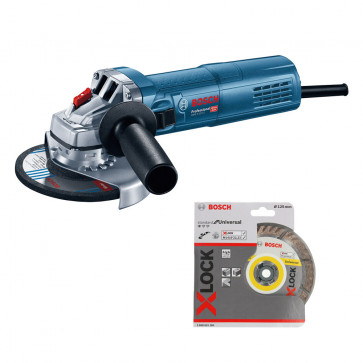 Bosch Winkelschleifer GWX 9-125 S X-LOCK, 900 Watt, Drehzahlvorwahl, inkl. Diamantscheibe