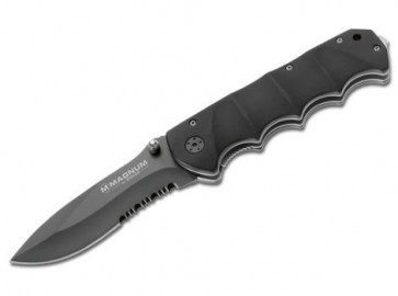 Magnum Messer Black Spear 440A-Klinge 10 cm, Linerlock, schwarz,