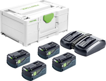 Festool Energie-Set SYS 18V, 4x Akku 5,2 Ah und Ladegerät TCL 6 DUO