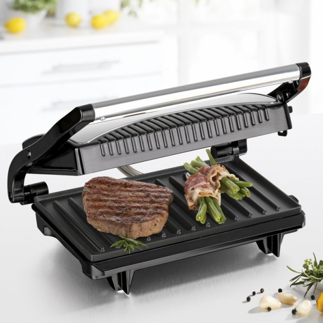 GOURMETmaxx Turbo Grill Kompakt 700 W Kontakt und Tischgrill fettarmes Grillen R sten