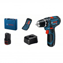 Bosch Akku-Bohrschrauber GSR 12V-15 Professional, 2x2,0 Ah Akkus, Ladegerät, Zubehörsatz, im Koffer