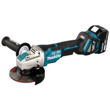Makita Akku-Winkelschleifer DGA519RTJ 18 Volt, mit 2 Akkus 5,0 Ah, Ladegerät, im MAKPAC, X-Lock, Drehzahlregulierung
