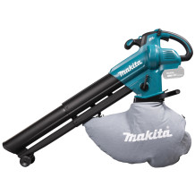 Makita Akku-Laubbläser und -sauger DUB187Z 18V, ohne Akku, ohne Ladegerät, Häckselfunktion, mit Fangsack und Gurt