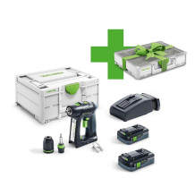 Festool Akku-Bohrschrauber C18HPC 18V, 2 x 4,0 Ah Akkus, Systainer inkl. SYS3ORG M 89 6 x ESB