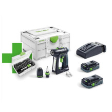 Festool Akku-Bohrschrauber C 18 HPC 4,0 I-Plus  18V, 2 x 4,0Ah Akkus, Ladegerät TCL 6, mit Bitsatz, im Systainer