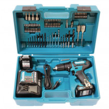 Makita Akku-Schlagbohrschrauber HP333DSAX1 mit 2 Akkus, Ladegerät, Bits und Bohrern